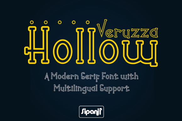 Veruzza Hollow: A Modern Display Font for Creative Branding